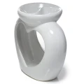 Kominek ceramiczny Serce 13,5 x 15,5 x 9 (biały, podwójny), widok z boku