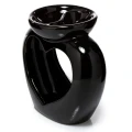Kominek ceramiczny Serce 13,5 x 15,5 x 9 (czarny, podwójny), widok z boku