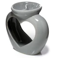 Kominek ceramiczny Serce 13,5 x 15,5 x 9 (szary, podwójny), widok z boku