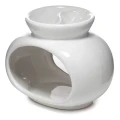 Kominek ceramiczny Owal 12 x 14,5 x 9,5 (biały, podwójny), widok z boku