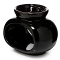 Kominek ceramiczny Owal 12 x 14,5 x 9,5 (czarny, podwójny), widok z boku