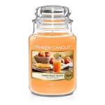 Świeca Yankee Candle Farm Fresh Peach, duży słoik (623g)