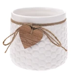 Osłonka ceramiczna Serca 12,5 x 13 x 13 cm (biała)