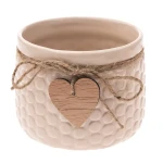 Osłonka ceramiczna Serca 10 x 12 x 12 cm (beżowa)