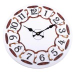 Zegar ścienny 12 filiżanek (biało-brązowy)