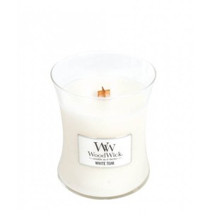 Świeca WoodWick White Teak, średnia (275g)