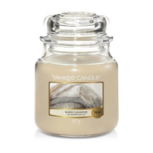 Świeca Yankee Candle Warm Cashmere, średni słoik (411g)