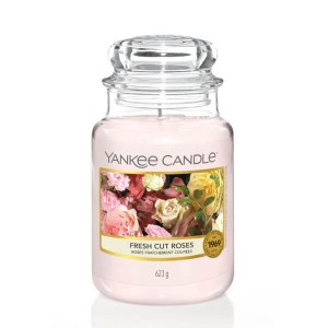 Świeca Yankee Candle Fresh Cut Roses, duży słoik (623g)