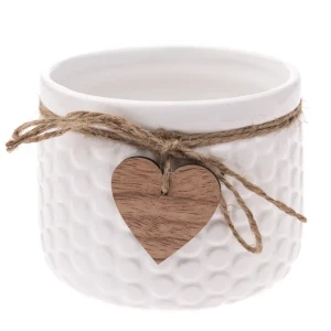 Osłonka ceramiczna Serca 10 x 12 x 12 cm (biała)