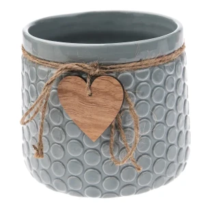 Osłonka ceramiczna Serca 12,5 x 13 x 13 cm (zielona)