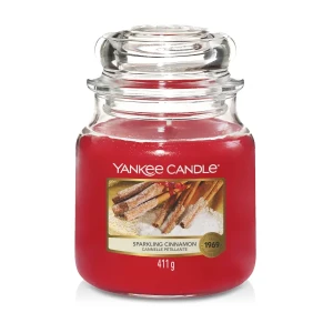 Świeca Yankee Candle Sparkling Cinnamon, średni słoik (411g)