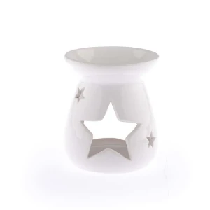 Kominek ceramiczny Gwiazdy 11 x 9,6 x 9,6 cm (biały)