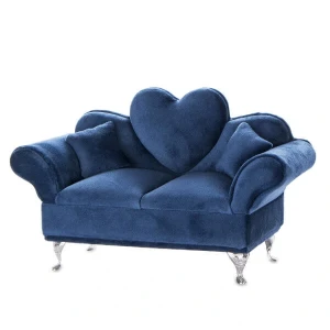 Szkatułka na biżuterię Sofa 15 x 25 x 10 cm (granatowa)