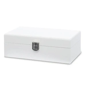 Drewniana szkatułka na biżuterię 7 x 20 x 10 cm (biała)