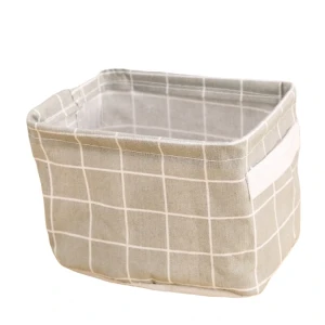 Materiałowy pojemnik Kratka 12 x 20 x 16 cm (beżowy)