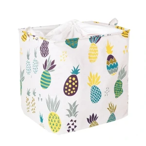 Materiałowy pojemnik Ananasy 50 x 50 x 40 cm (biały)