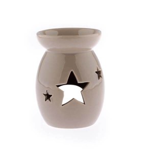 Kominek ceramiczny gwiazdy 9,8 x 14 x 9,8 cm (beżowy)