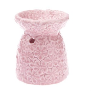 Kominek porcelanowy kwiaty 10 x 12 x 10 cm (różowy)