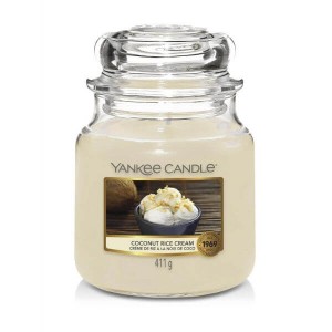 Świeca Yankee Candle Coconut Rice Cream, średni słoik (411g)