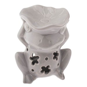 Kominek ceramiczny Żaba 12 x 12 x 10 cm (szary)