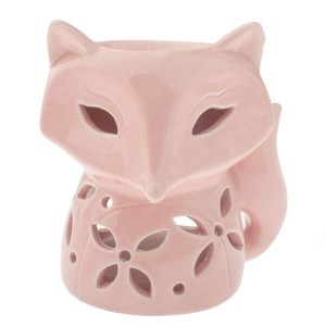 Kominek ceramiczny Lisek 12 x 11 x 10 cm (różowy)