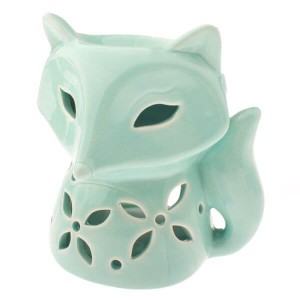 Kominek ceramiczny Lisek 12 x 11 x 10 cm (miętowy)