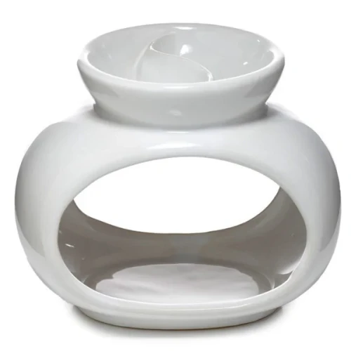 Kominek ceramiczny Owal 12 x 14,5 x 9,5 (biały, podwójny)
