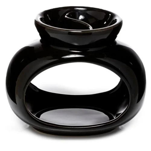 Kominek ceramiczny Owal 12 x 14,5 x 9,5 (czarny, podwójny)