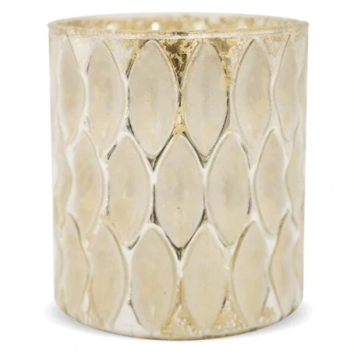 Świecznik szklany 9 x 8 x 8 cm (złoty)