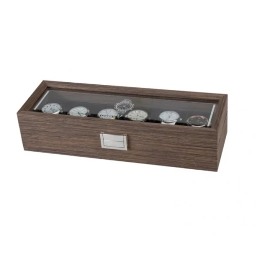 Szkatułka na 6 zegarków 8 x 35 x 12 cm (brązowa)