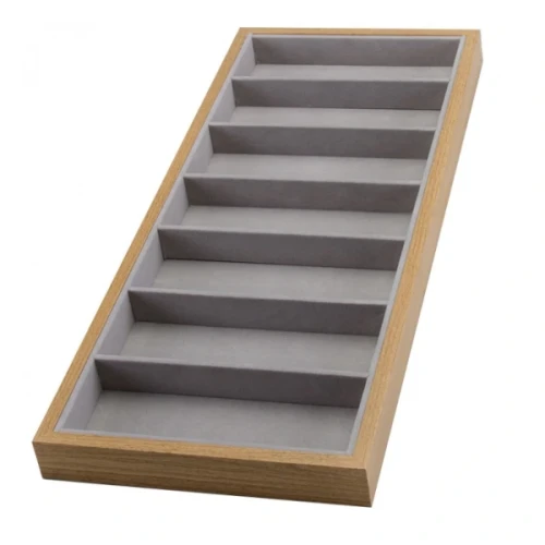 Szkatułka na drobiazgi 7 przegródek 3 x 19,1 x 46,6 cm (brązowa)