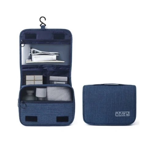 Kosmetyczka podróżna rozkładana 19 x 23 x 9 cm (granatowa)