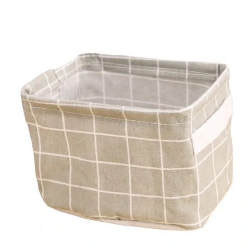 Materiałowy pojemnik Kratka 12 x 20 x 16 cm (beżowy)