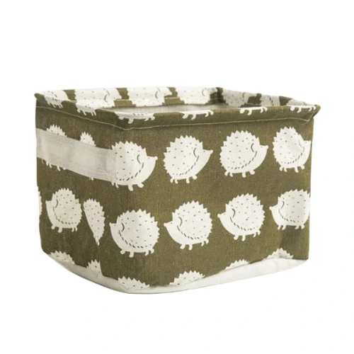Materiałowy pojemnik na zabawki Jeże 14 x 25 x 21 cm (khaki)