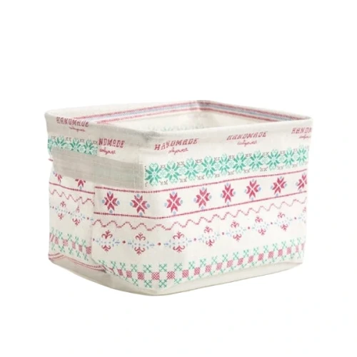 Materiałowy pojemnik Winter 14 x 25 x 21 cm (biały)