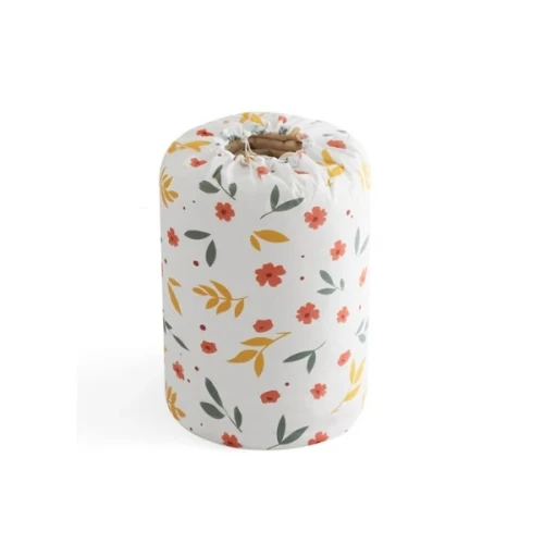 Materiałowy pojemnik worek Kwiaty 70 x 32 x 32 cm (biały)