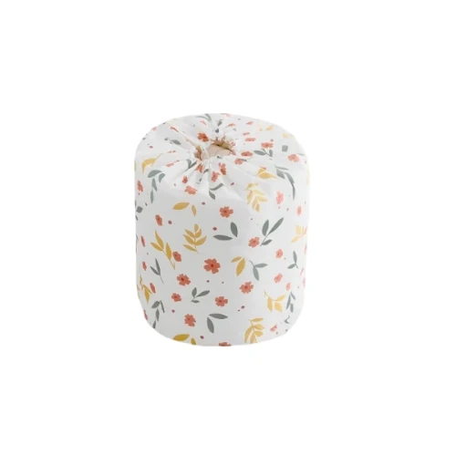 Materiałowy pojemnik worek Kwiaty 90 x 45 x 45 cm (biały)