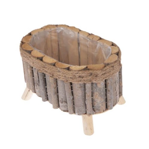 Osłonka drewniana owalna na nóżkach 18 x 30 x 20 cm