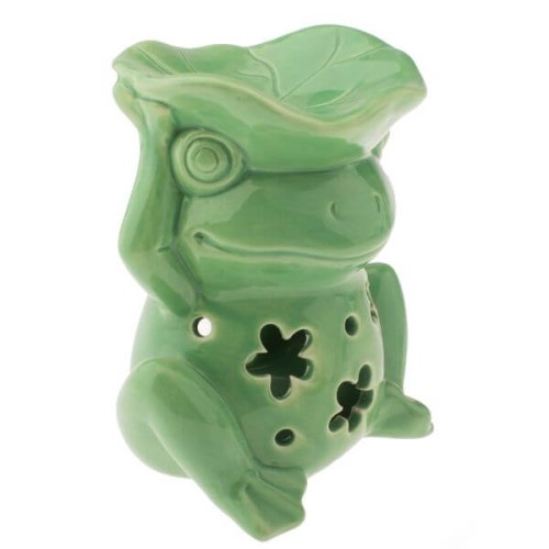 Kominek ceramiczny Żaba 12 x 12 x 10 cm (zielony)