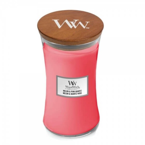 Świeca WoodWick Melon &amp; Pink Quartz, duża (609g)