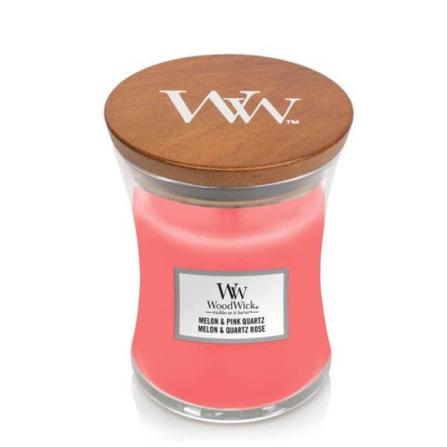 Świeca WoodWick Melon &amp; Pink Quartz, średnia (275g)