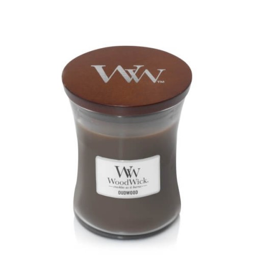 Świeca WoodWick Oudwood, średnia (275g)
