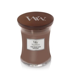 Świeca WoodWick Stone Washed Suede, średnia (275g)