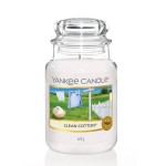 Świeca Yankee Candle Clean Cotton, duży słoik (623g)