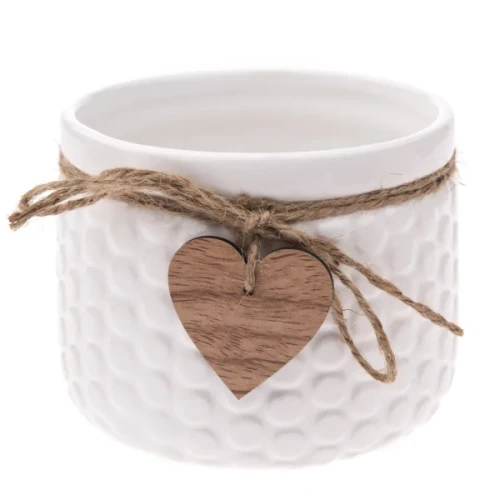 Osłonka ceramiczna Serca 10 x 12 x 12 cm (biała)