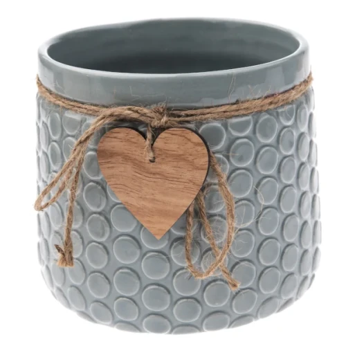 Osłonka ceramiczna Serca 12,5 x 13 x 13 cm (zielona)