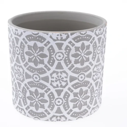 Osłonka betonowa 12,5 x 13 x 13 cm (szara, ornament koła)