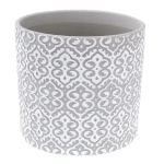 Osłonka betonowa 12,5 x 13 x 13 cm (szara, ornament boho)
