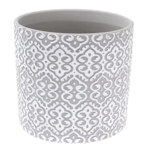 Osłonka betonowa 12,5 x 13 x 13 cm (szara, ornament boho)