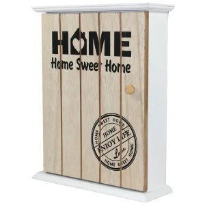 Drewniana szafka na klucze Home Sweet Home (beżowa)